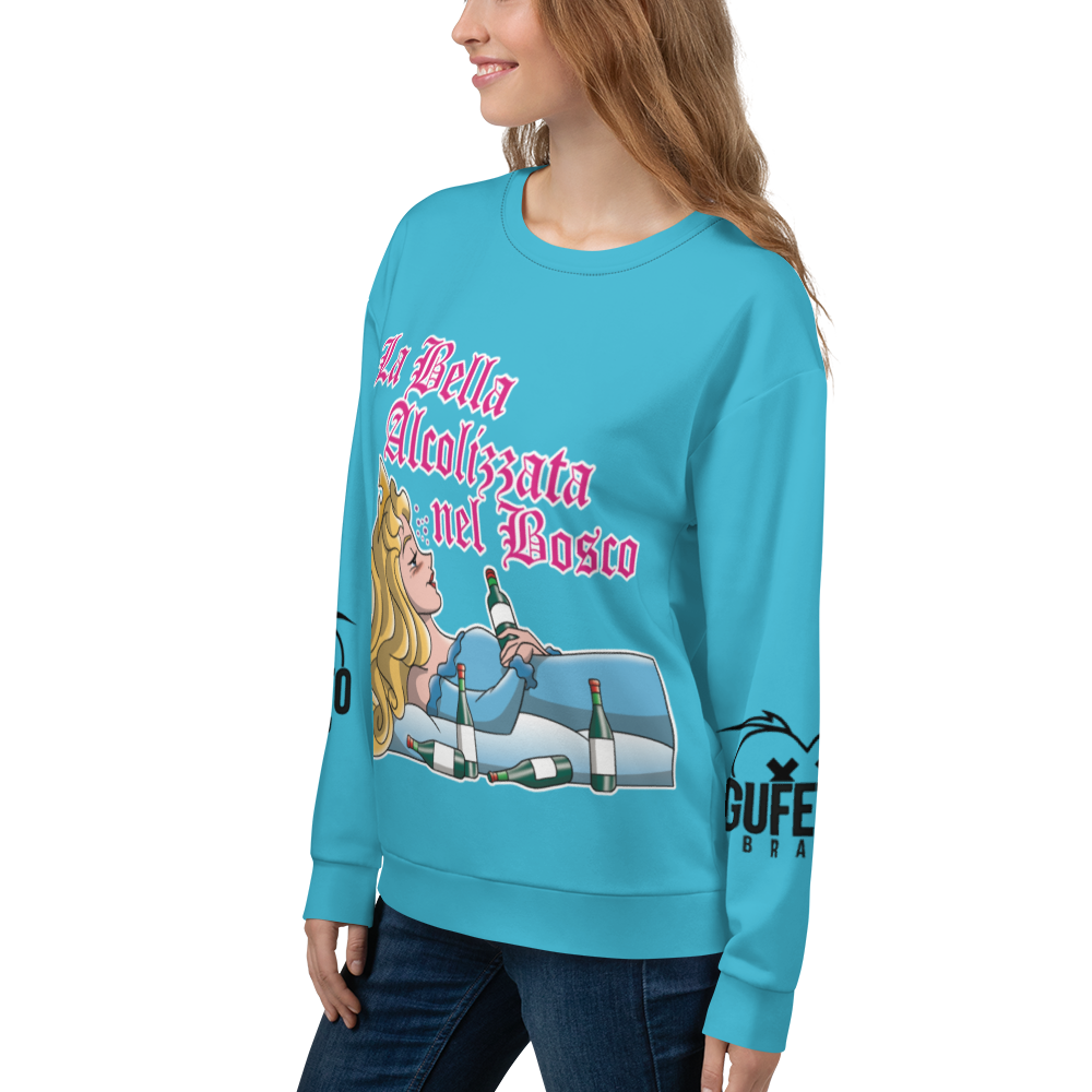 Felpa unisex Uomo/Donna LA BELLA ALCOLIZZATA - Gufetto Brand 