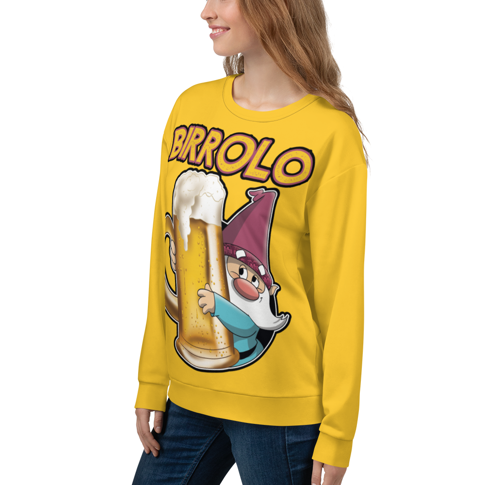 Felpa unisex Uomo/Donna Birrolo Yellow Edition - Gufetto Brand 