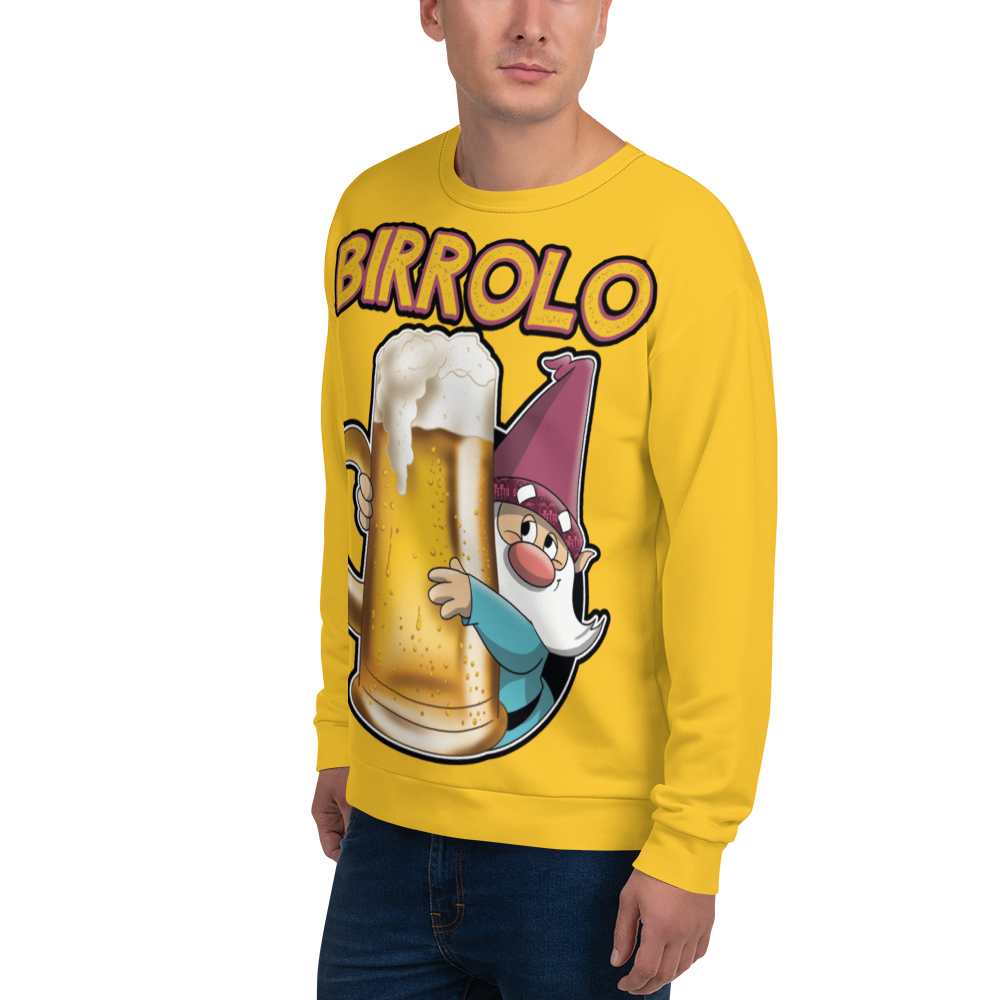 Felpa unisex Uomo/Donna Birrolo Yellow Edition - Gufetto Brand 