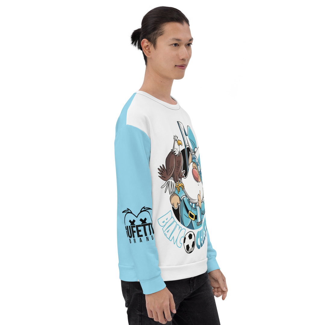 Felpa unisex Uomo/Donna BIANCO CELESTOLO - Gufetto Brand 