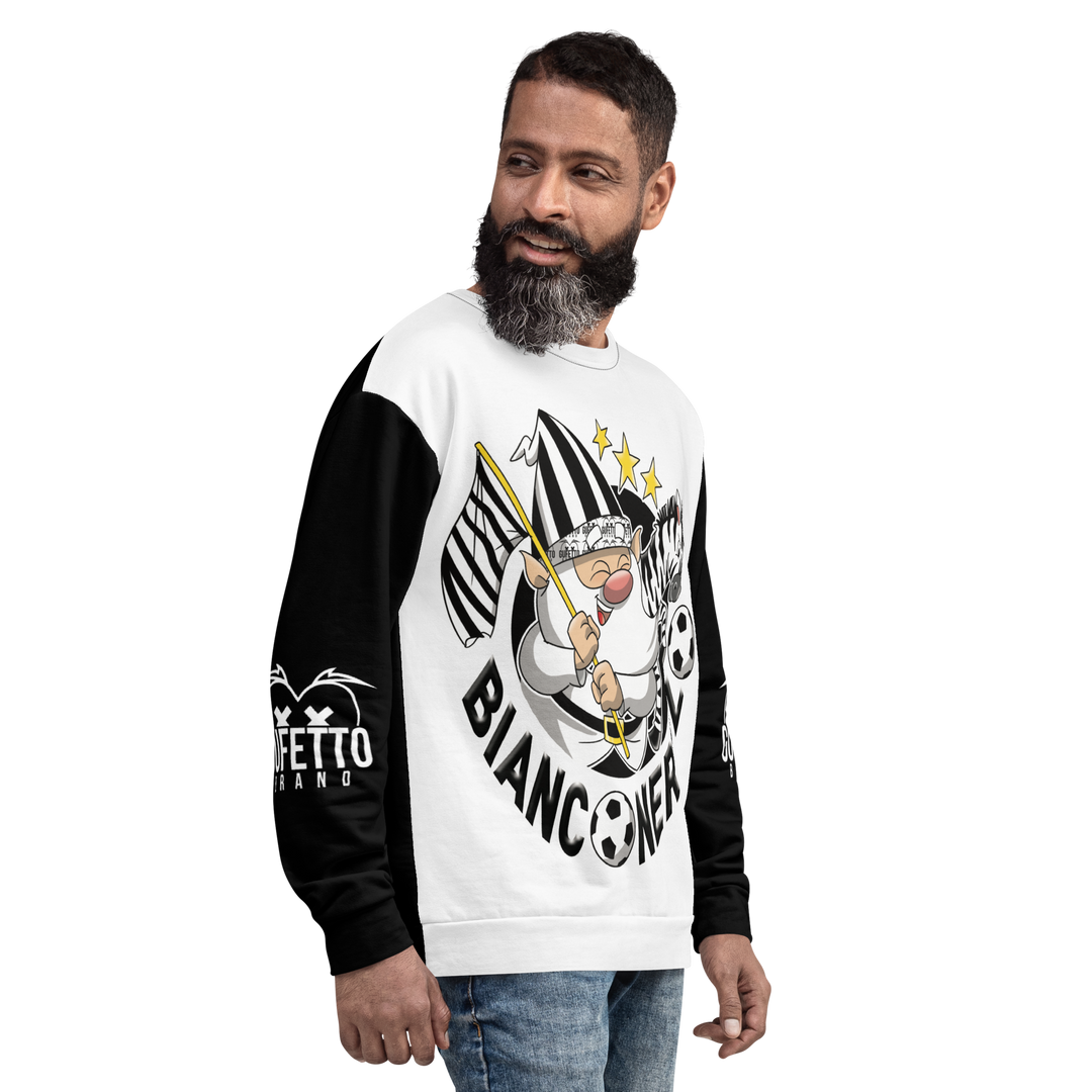 Felpa unisex Uomo/Donna BIANCO NEROLO - Gufetto Brand 