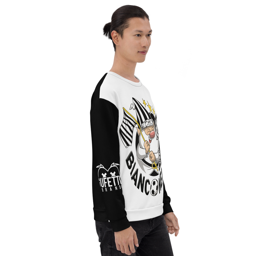 Felpa unisex Uomo/Donna BIANCO NEROLO - Gufetto Brand 