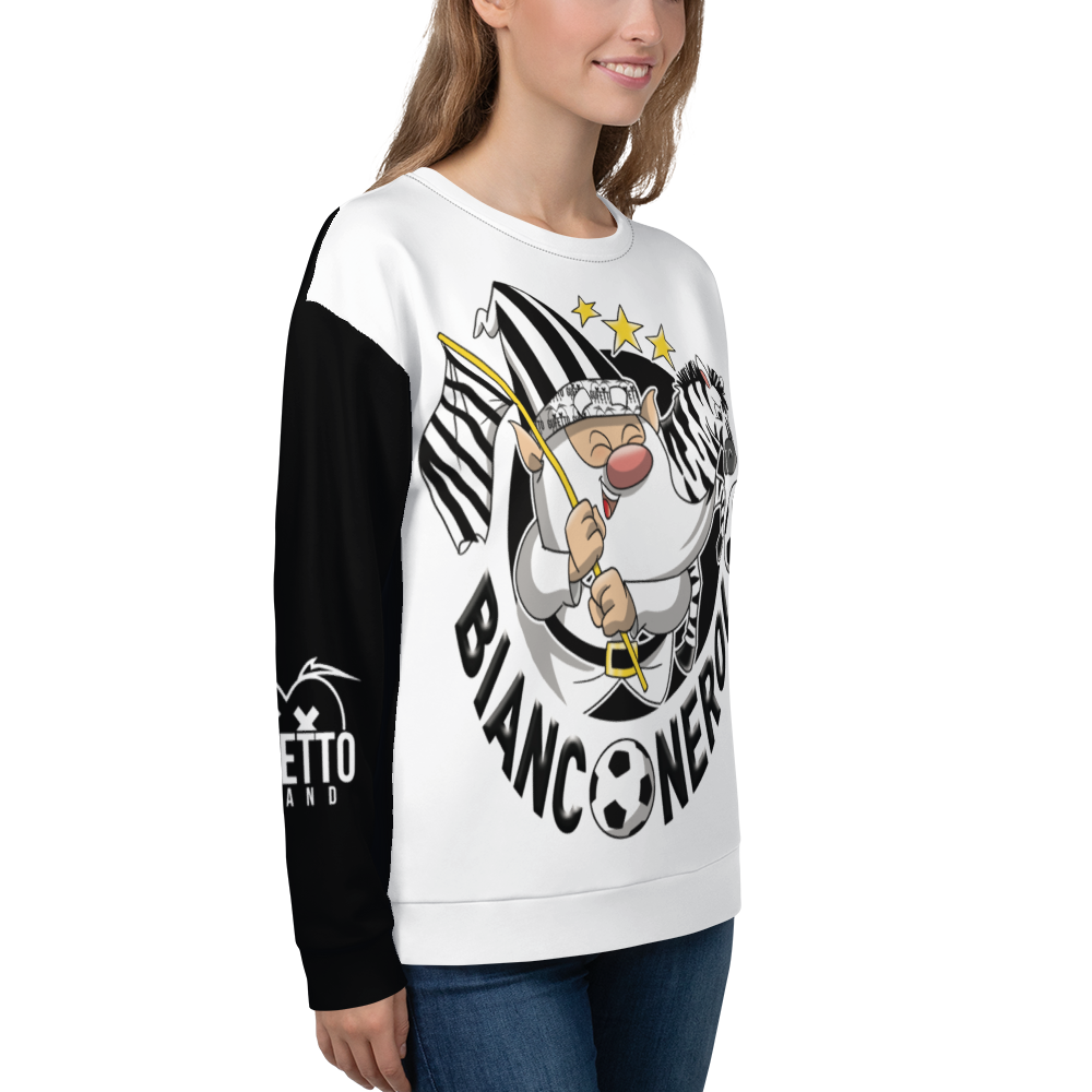 Felpa unisex Uomo/Donna BIANCO NEROLO - Gufetto Brand 