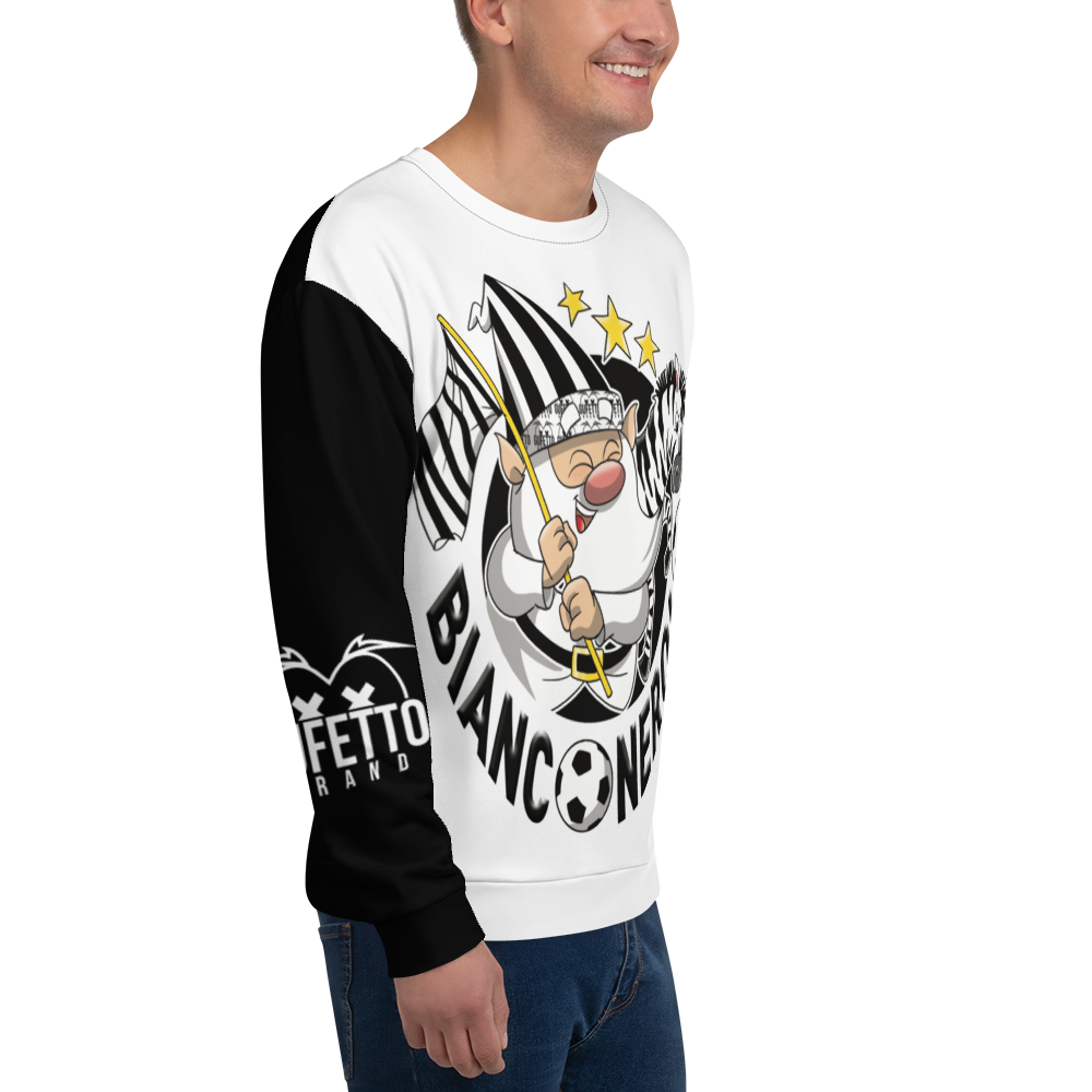 Felpa unisex Uomo/Donna BIANCO NEROLO - Gufetto Brand 