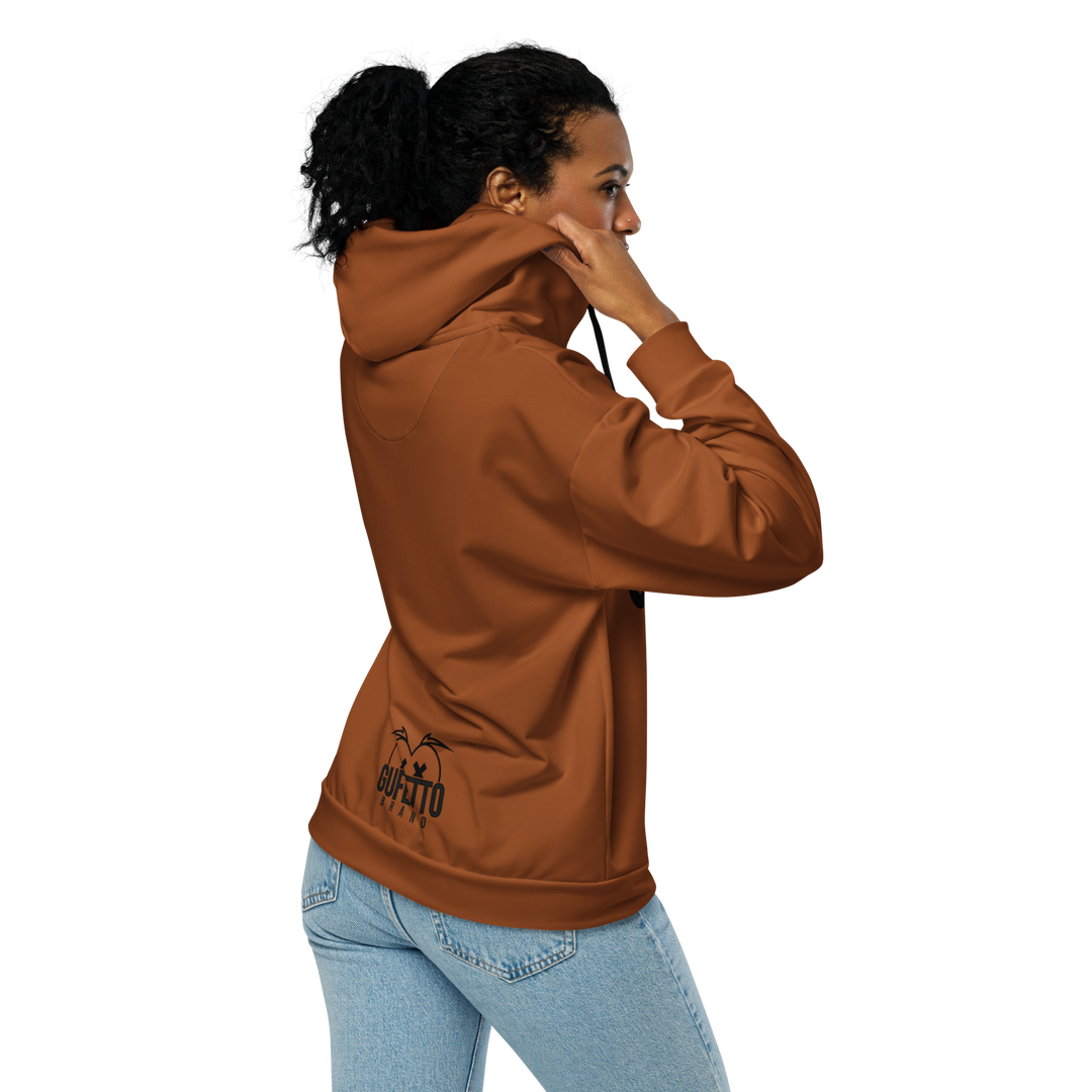 Felpa con cappuccio con zip unisex Uomo/Donna Gufetto Marrone - Gufetto Brand 