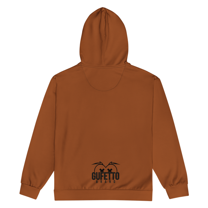 Felpa con cappuccio con zip unisex Uomo/Donna Gufetto Marrone - Gufetto Brand 