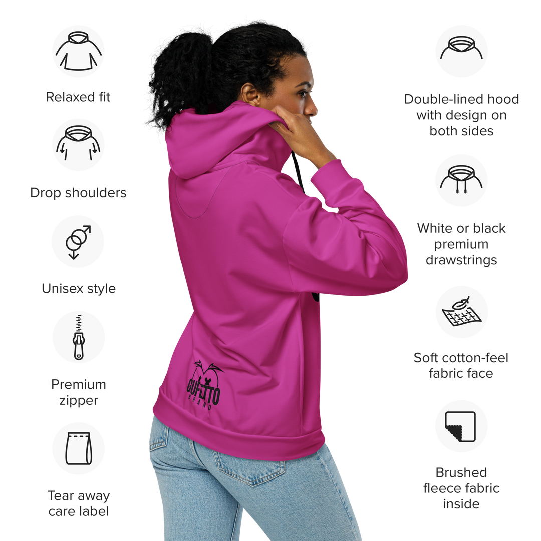 Felpa con cappuccio con zip unisex Uomo/Donna Gufetto Viola - Gufetto Brand 