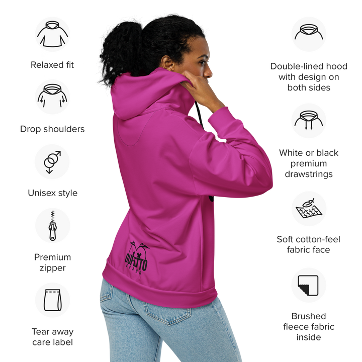 Felpa con cappuccio con zip unisex Uomo/Donna Gufetto Viola - Gufetto Brand 