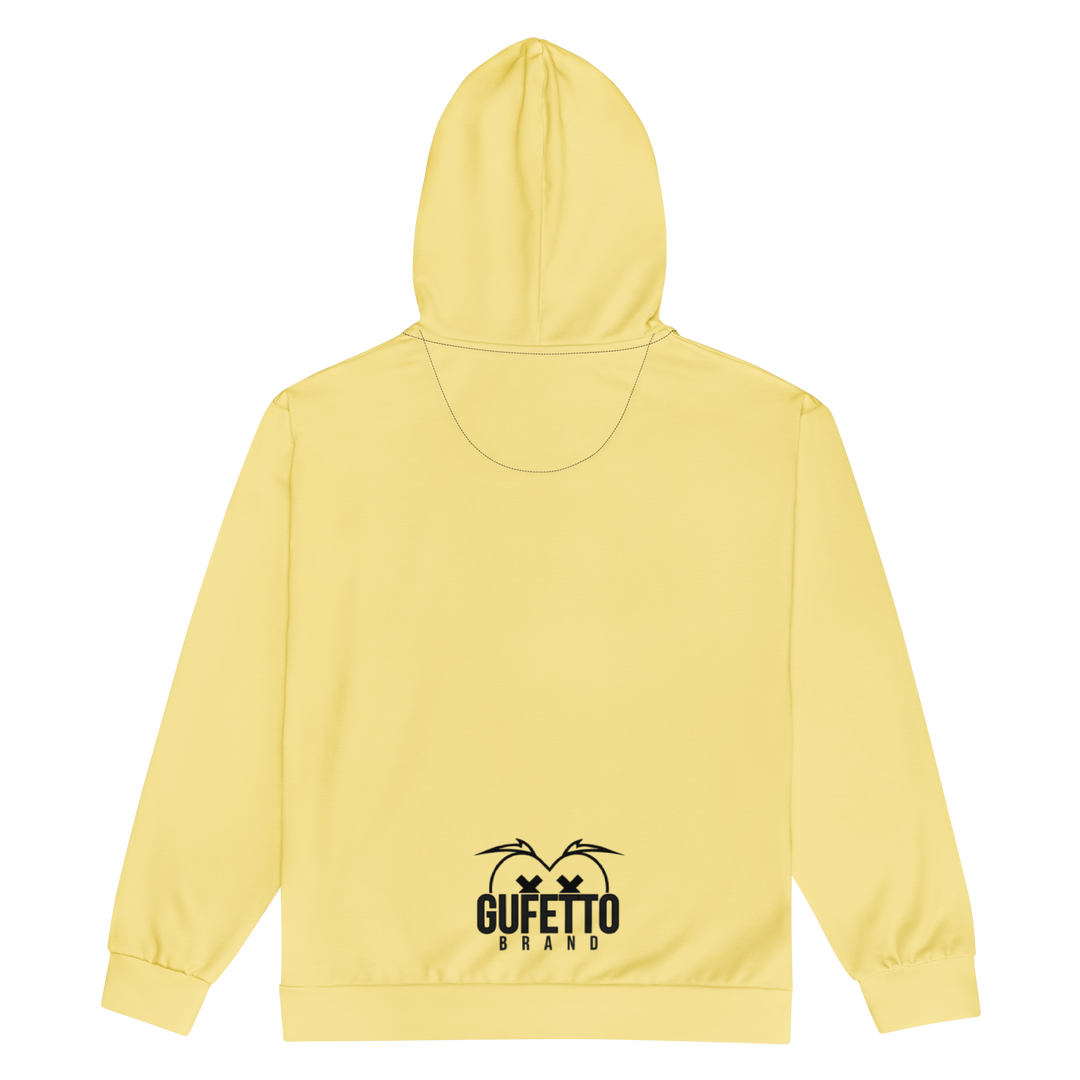 Felpa con cappuccio con zip unisex Uomo/Donna Gufetto Gialla - Gufetto Brand 