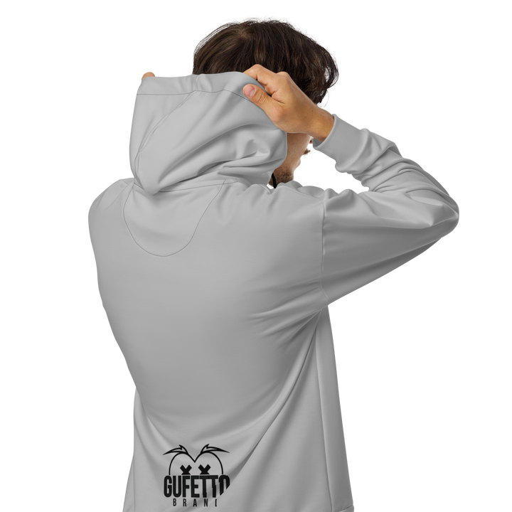 Felpa con cappuccio con zip unisex Uomo/Donna Gufetto Grigia - Gufetto Brand 