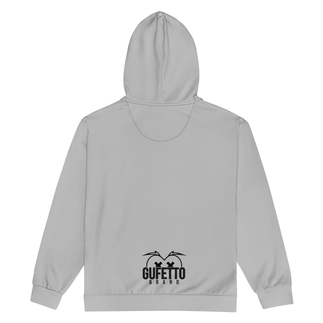 Felpa con cappuccio con zip unisex Uomo/Donna Gufetto Grigia - Gufetto Brand 