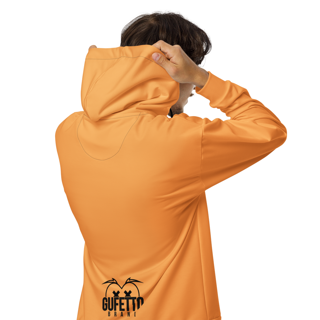 Felpa con cappuccio con zip unisex Uomo/Donna Gufetto Arancione - Gufetto Brand 