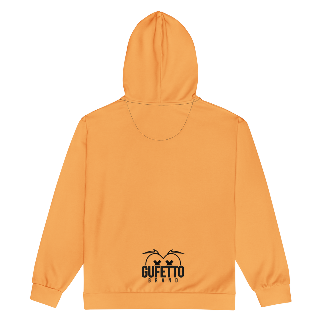 Felpa con cappuccio con zip unisex Uomo/Donna Gufetto Arancione - Gufetto Brand 