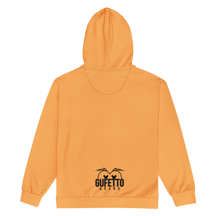 Felpa con cappuccio con zip unisex Uomo/Donna Gufetto Arancione - Gufetto Brand 