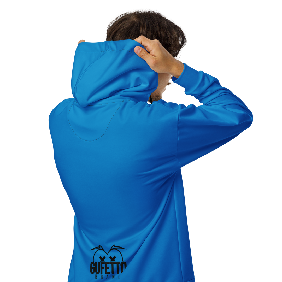 Felpa con cappuccio con zip unisex Uomo/Donna Gufetto Blu - Gufetto Brand 