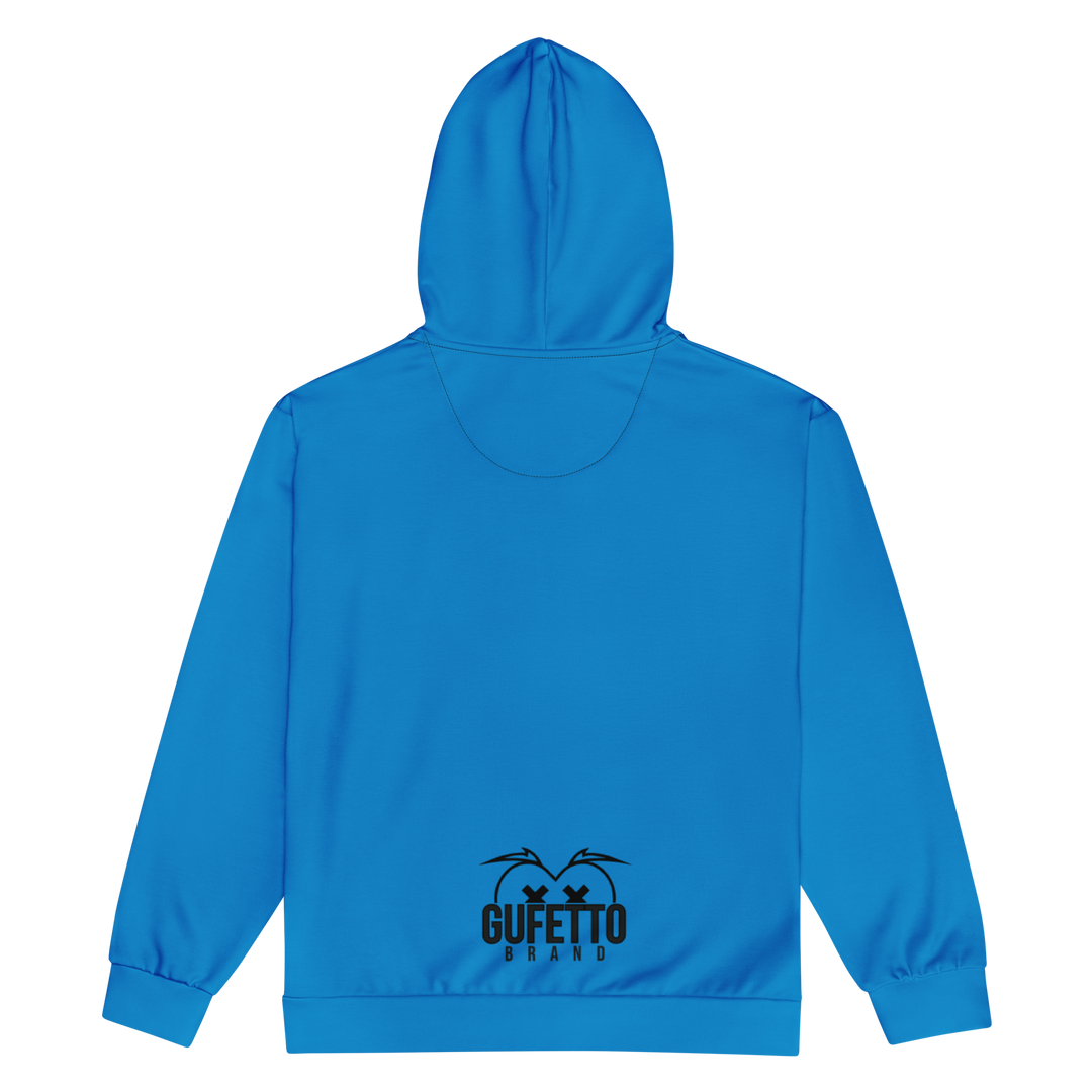 Felpa con cappuccio con zip unisex Uomo/Donna Gufetto Blu - Gufetto Brand 