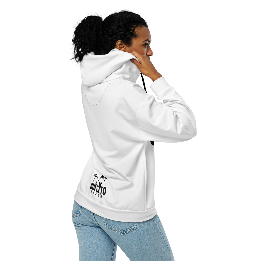 Felpa con cappuccio con zip unisex Uomo/Donna Gufetto White - Gufetto Brand 