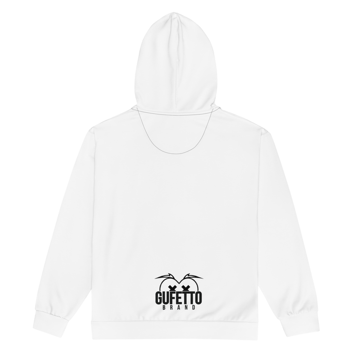 Felpa con cappuccio con zip unisex Uomo/Donna Gufetto White - Gufetto Brand 