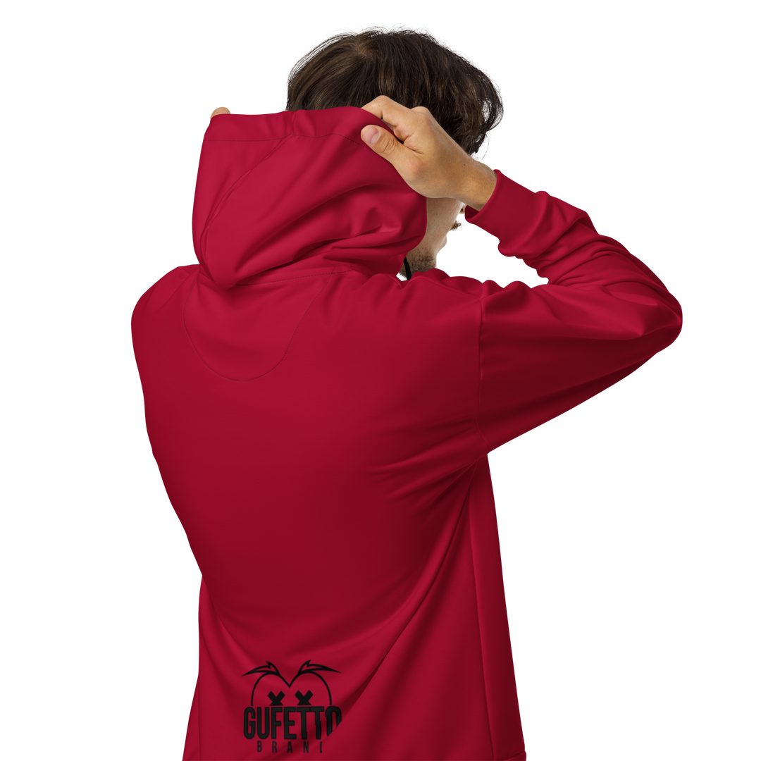 Felpa con cappuccio con zip unisex Uomo/Donna Gufetto Red - Gufetto Brand 