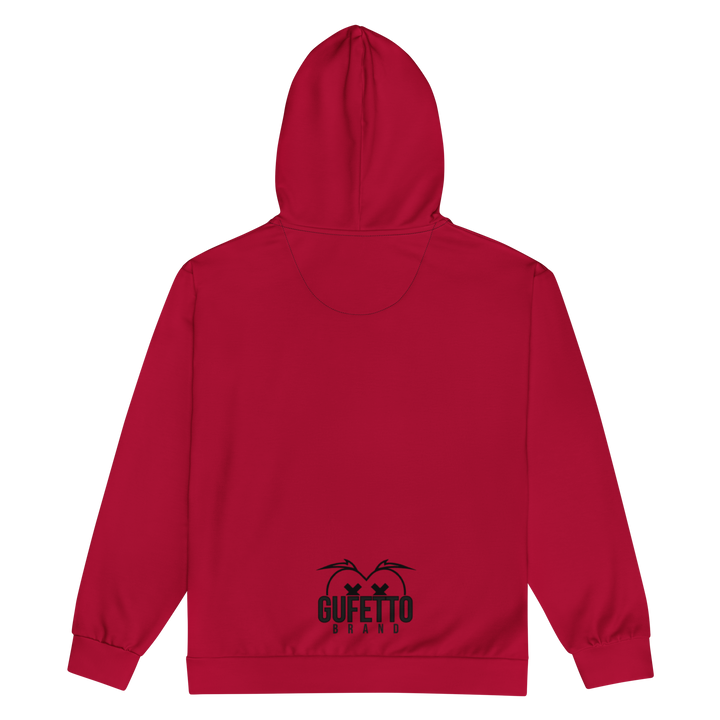 Felpa con cappuccio con zip unisex Uomo/Donna Gufetto Red - Gufetto Brand 