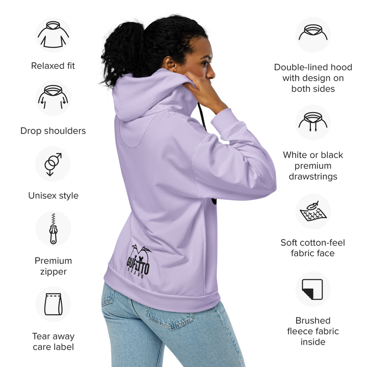 Felpa con cappuccio con zip unisex Uomo/Donna Gufetto Violet - Gufetto Brand 