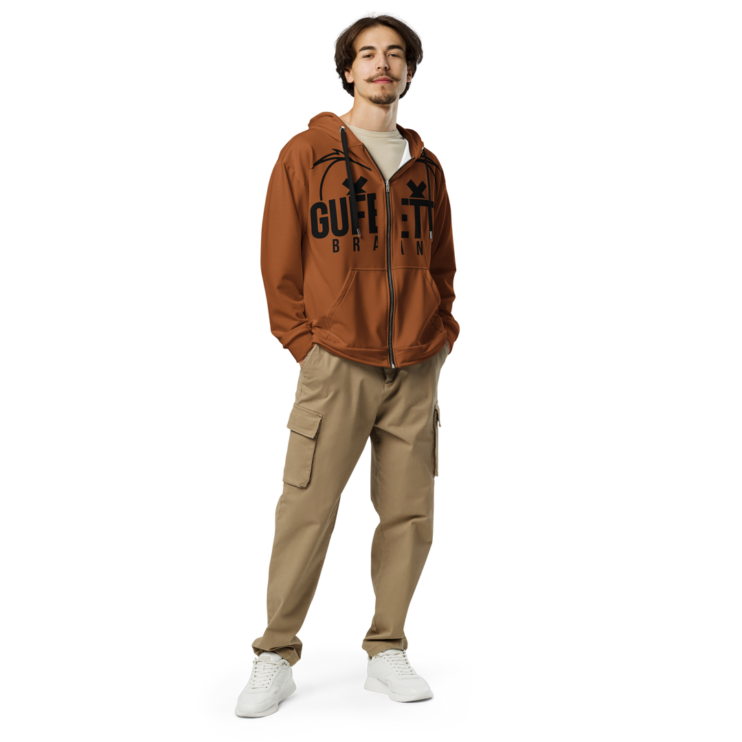 Felpa con cappuccio con zip unisex Uomo/Donna Gufetto Marrone - Gufetto Brand 