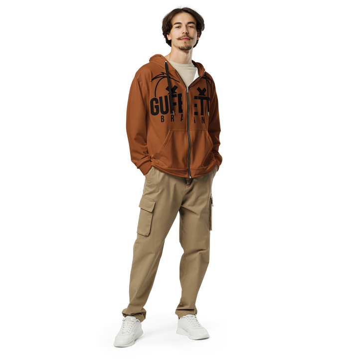 Felpa con cappuccio con zip unisex Uomo/Donna Gufetto Marrone - Gufetto Brand 