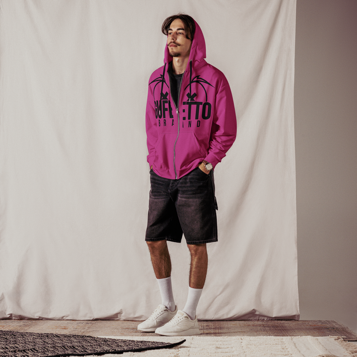 Felpa con cappuccio con zip unisex Uomo/Donna Gufetto Viola - Gufetto Brand 