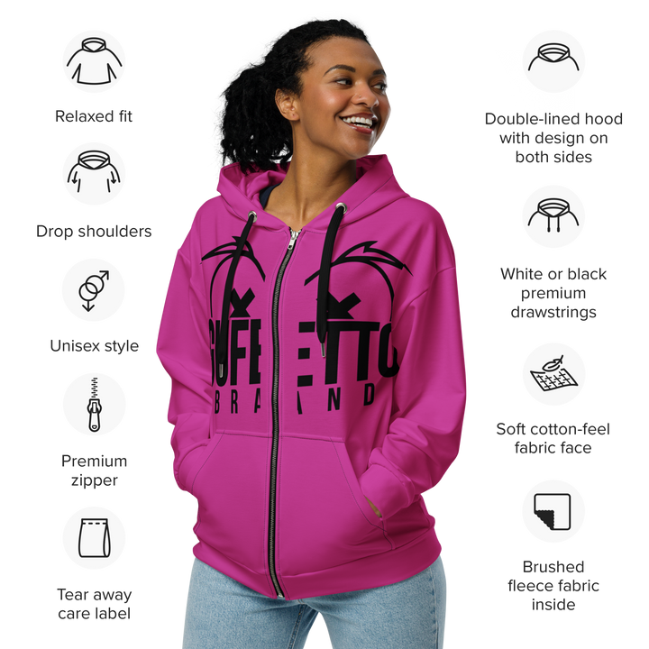 Felpa con cappuccio con zip unisex Uomo/Donna Gufetto Viola - Gufetto Brand 