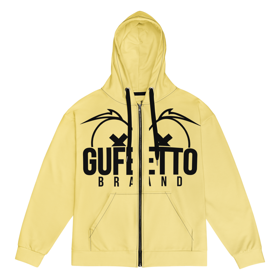 Felpa con cappuccio con zip unisex Uomo/Donna Gufetto Gialla - Gufetto Brand 