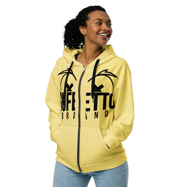 Felpa con cappuccio con zip unisex Uomo/Donna Gufetto Gialla - Gufetto Brand 