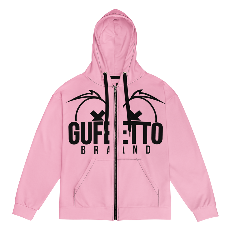 Felpa con cappuccio con zip unisex Uomo/Donna Gufetto Pink - Gufetto Brand 