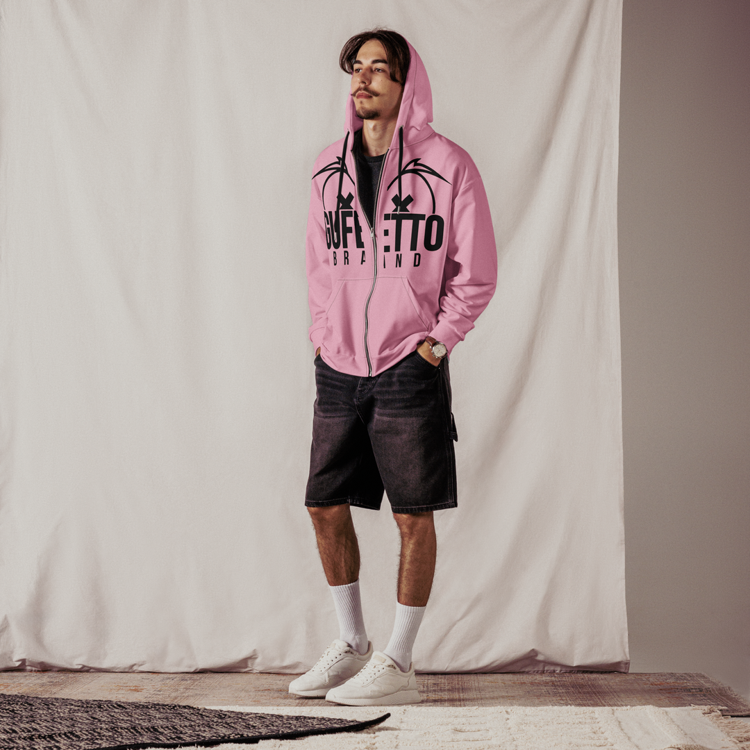 Felpa con cappuccio con zip unisex Uomo/Donna Gufetto Pink - Gufetto Brand 
