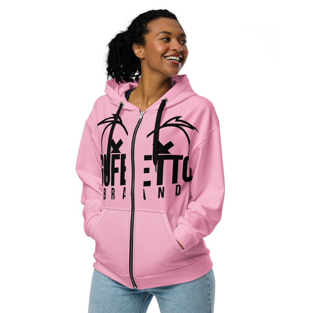 Felpa con cappuccio con zip unisex Uomo/Donna Gufetto Pink - Gufetto Brand 