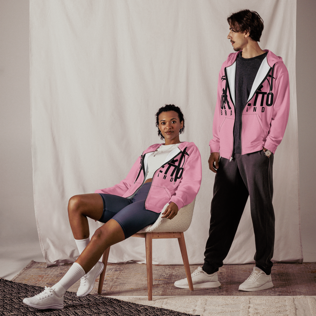 Felpa con cappuccio con zip unisex Uomo/Donna Gufetto Pink - Gufetto Brand 
