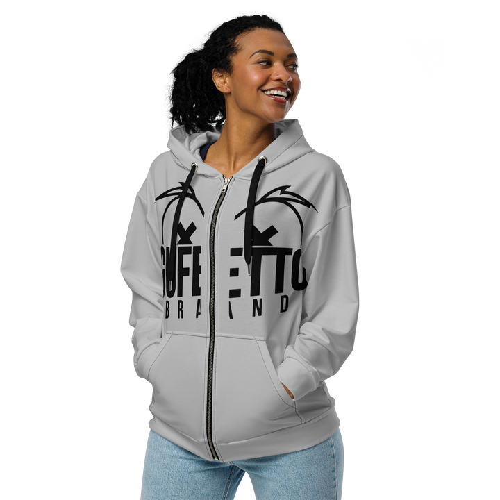 Felpa con cappuccio con zip unisex Uomo/Donna Gufetto Grigia - Gufetto Brand 