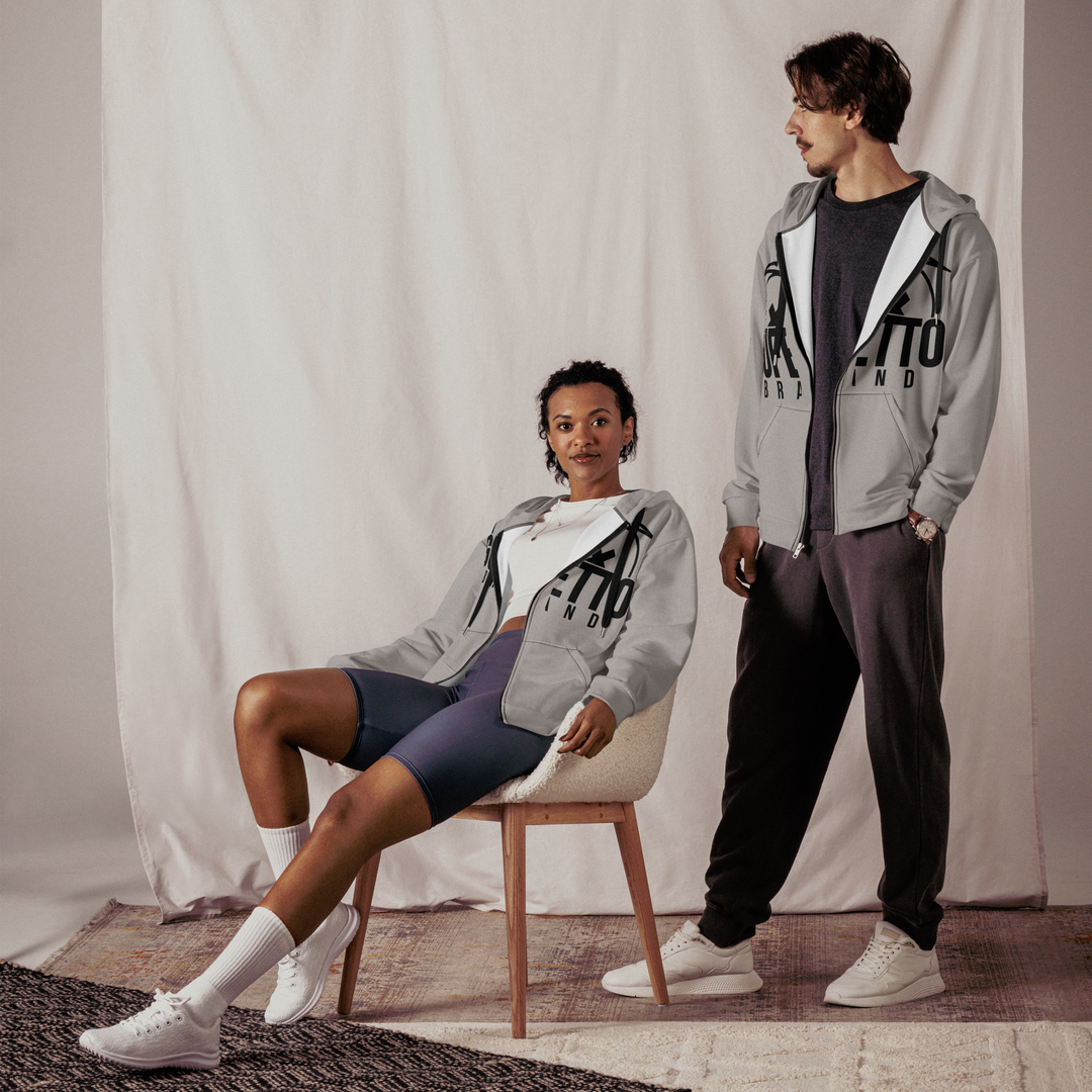 Felpa con cappuccio con zip unisex Uomo/Donna Gufetto Grigia - Gufetto Brand 