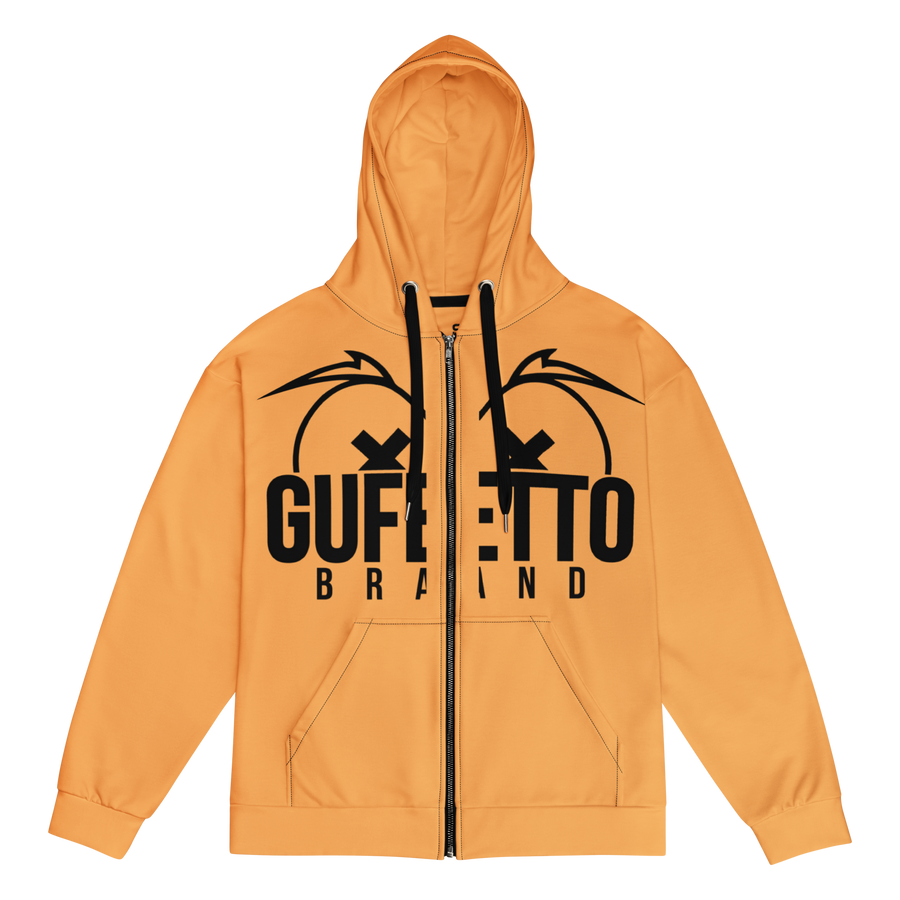 Felpa con cappuccio con zip unisex Uomo/Donna Gufetto Arancione - Gufetto Brand 