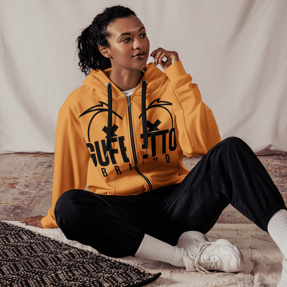 Felpa con cappuccio con zip unisex Uomo/Donna Gufetto Arancione - Gufetto Brand 