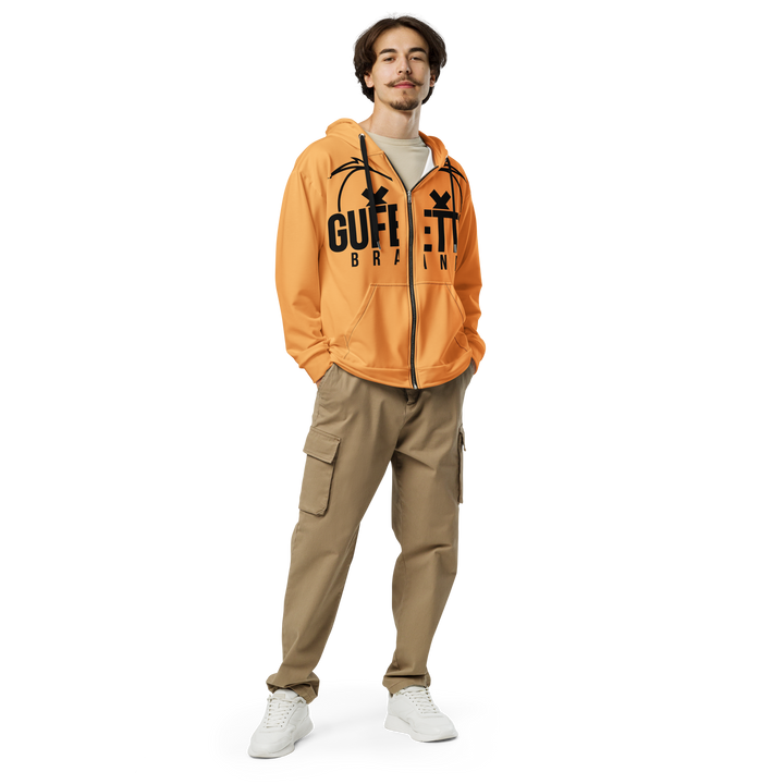 Felpa con cappuccio con zip unisex Uomo/Donna Gufetto Arancione - Gufetto Brand 