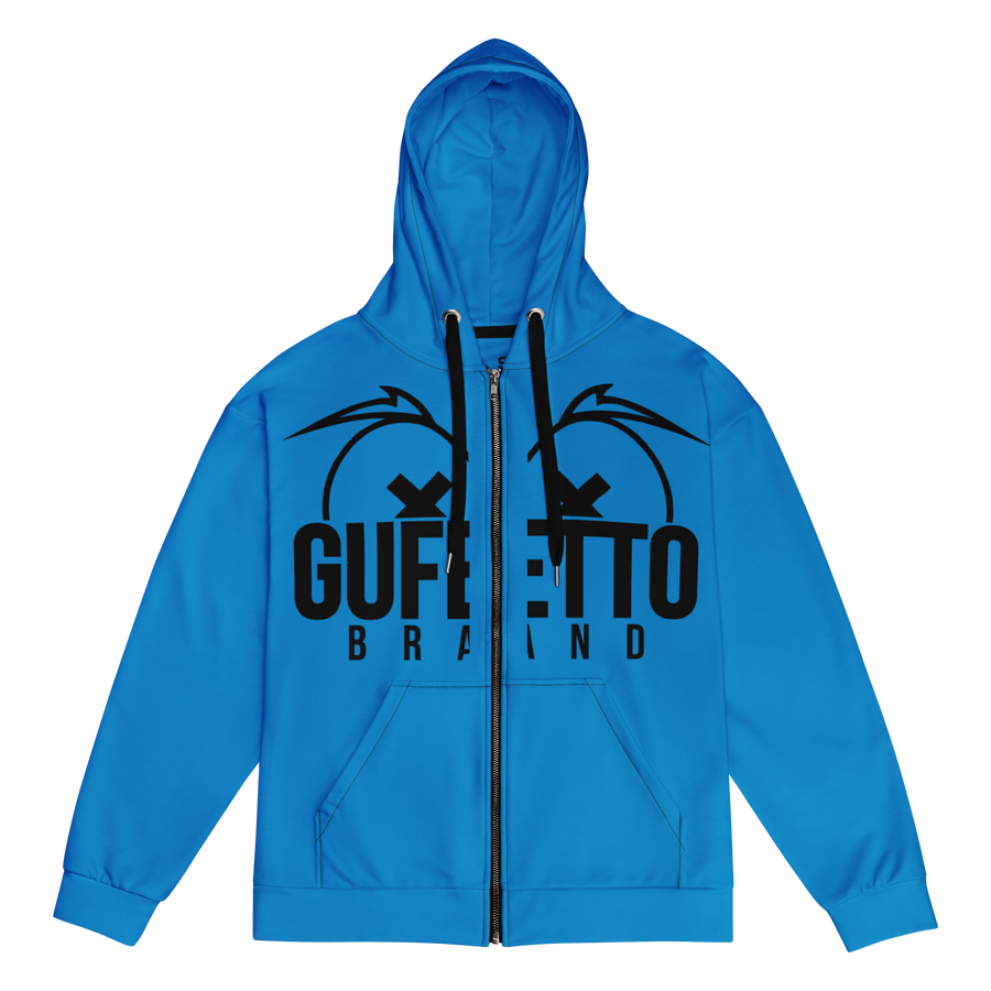 Felpa con cappuccio con zip unisex Uomo/Donna Gufetto Blu - Gufetto Brand 