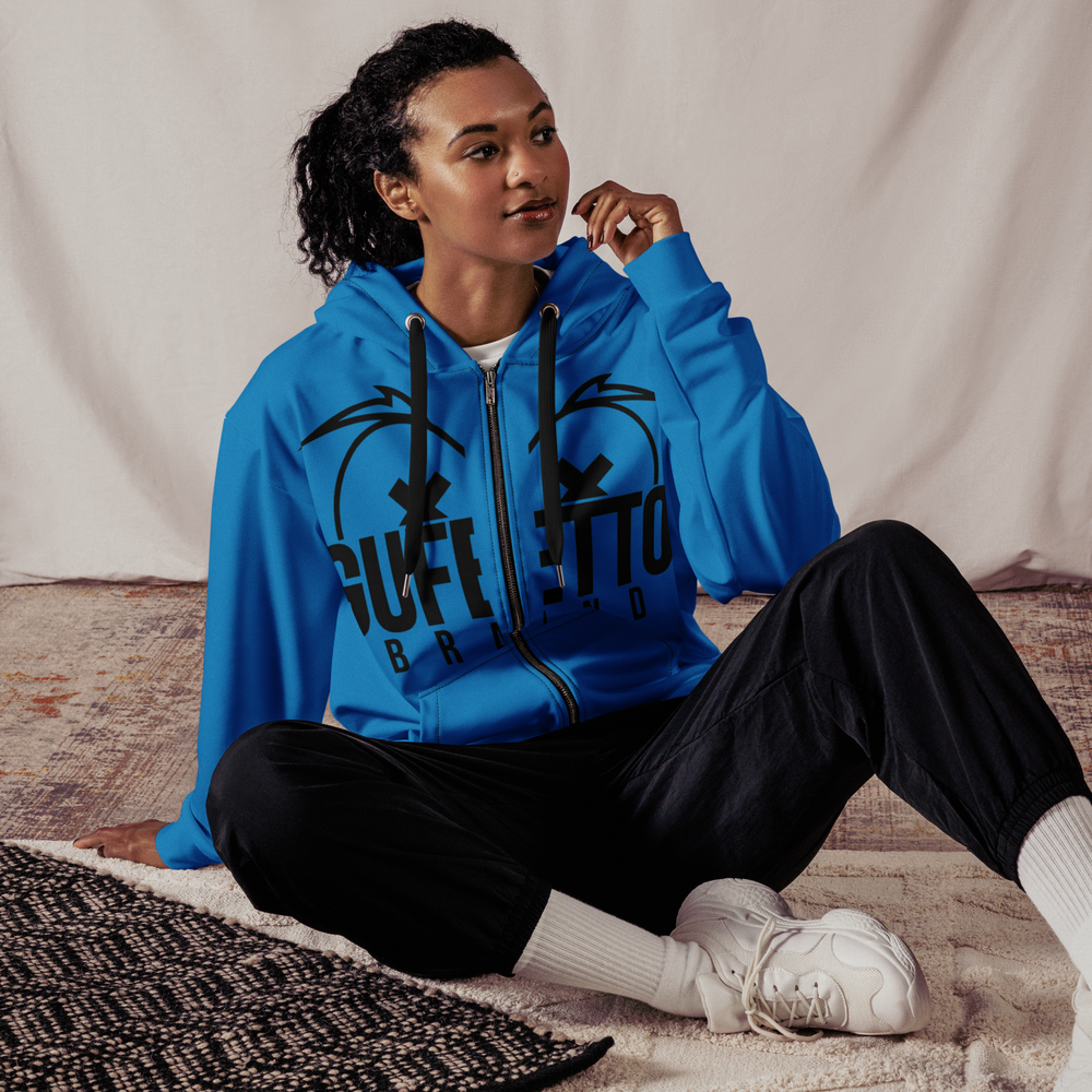 Felpa con cappuccio con zip unisex Uomo/Donna Gufetto Blu - Gufetto Brand 