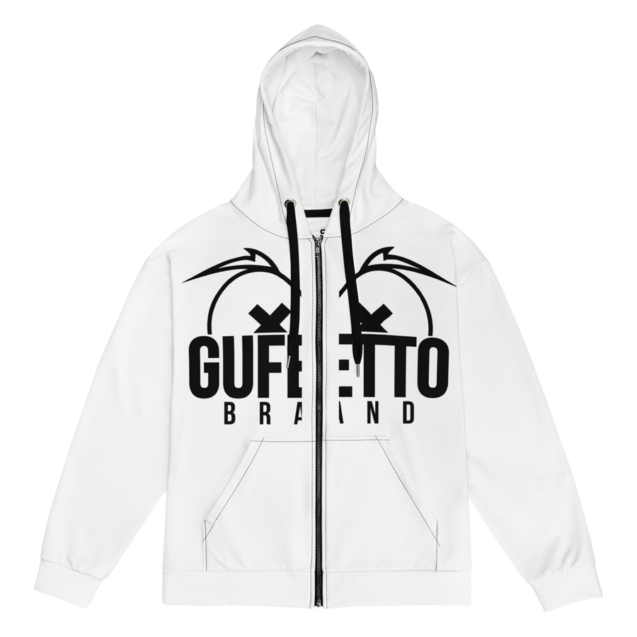 Felpa con cappuccio con zip unisex Uomo/Donna Gufetto White - Gufetto Brand 