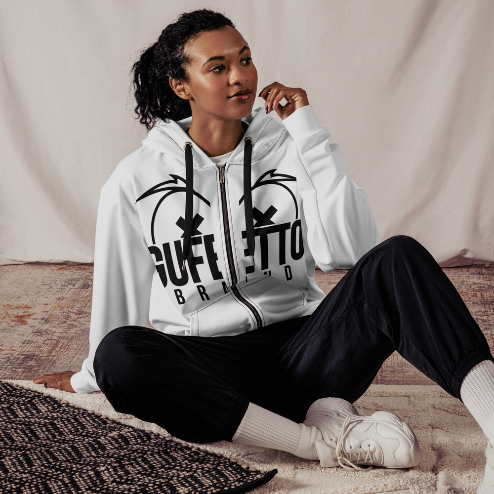 Felpa con cappuccio con zip unisex Uomo/Donna Gufetto White - Gufetto Brand 