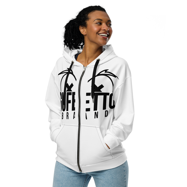 Felpa con cappuccio con zip unisex Uomo/Donna Gufetto White - Gufetto Brand 