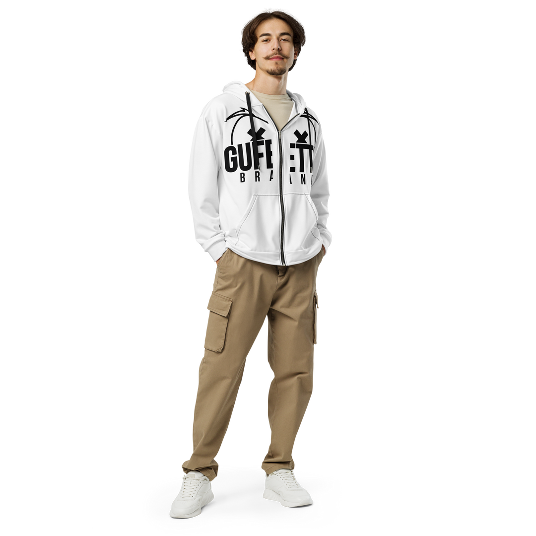 Felpa con cappuccio con zip unisex Uomo/Donna Gufetto White - Gufetto Brand 