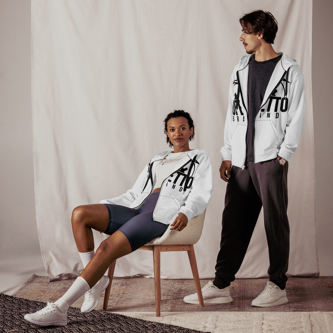 Felpa con cappuccio con zip unisex Uomo/Donna Gufetto White - Gufetto Brand 