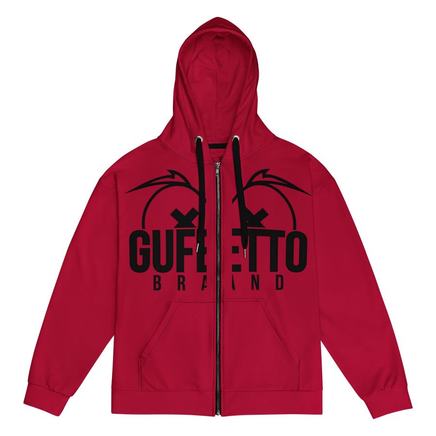 Felpa con cappuccio con zip unisex Uomo/Donna Gufetto Red - Gufetto Brand 