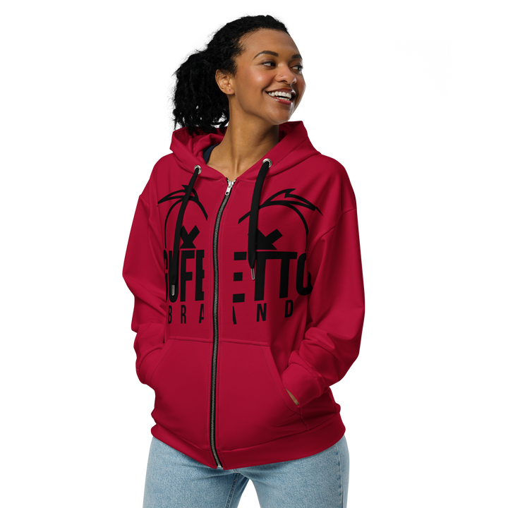 Felpa con cappuccio con zip unisex Uomo/Donna Gufetto Red - Gufetto Brand 