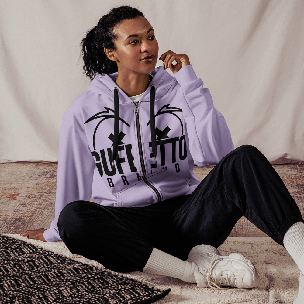 Felpa con cappuccio con zip unisex Uomo/Donna Gufetto Violet - Gufetto Brand 